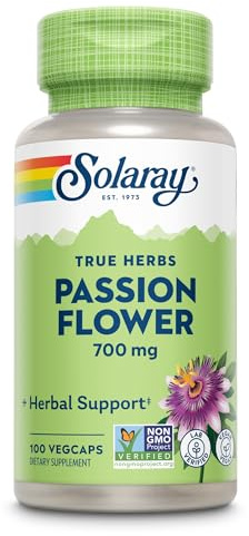 Solaray Passionsblume (Passion Flower) Extrakt | 350mg pro Kapsel | 100 Kapseln | vegan | glutenfrei | ohne Gentechnik | laborgeprüft | Nahrungsergänzungsmittel mit Passionsblume