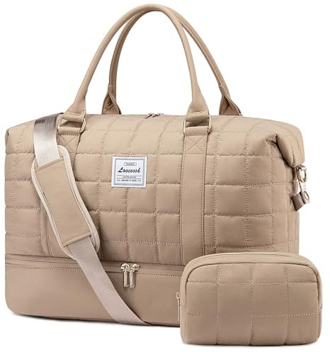 LOVEVOOK Reisetasche Damen Groß, Leicht Puffer Weekender Handgepäck Tasche Kliniktasche Geburt Krankenhaustasche mit Schuhfach & Nassfach, Travel Bag Sporttasche für Flugzeug Reise