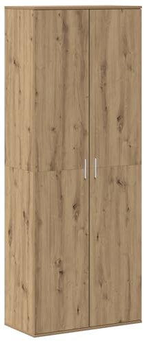 vidaXL Alto Artesanal de Roble 70X35X180 cm Madera Elaborada Armario de Almacenamiento Contemporáneo para Sala de Estar, Dormitorio y Oficina Soluciones Interiores Organizador Unidad Elegante para el