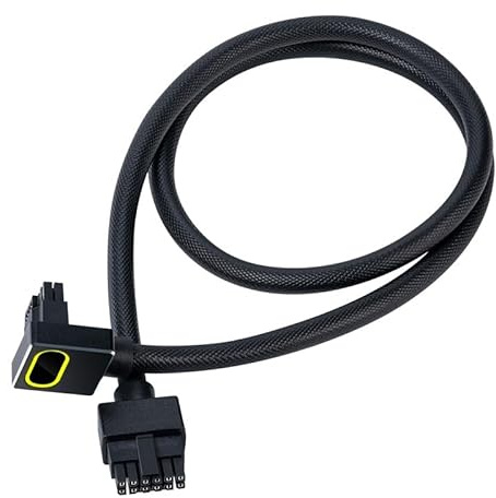 Hydra-16PIN 12VHPWR Modular Cable, 90 Degree Adapter, 12+4-Pin (16-Pin) 12HVPWR to 12HVPWR, Male to Male for All RTX 40 and 50 Series 4080 4090 5080 (NOT 5090) PC GPU Power Cord (A Type, Black)