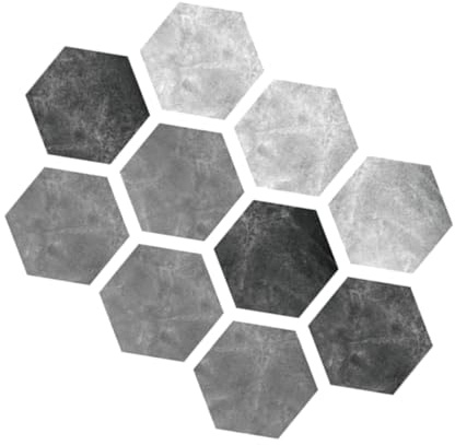 Amosfun 10 Pezzi Adesivi per Piastrelle Esagonali Autoadesivi Impermeabili e Antiscivolo per Cucina e Bagno Facili da su Superfici Lisce PVC Alta