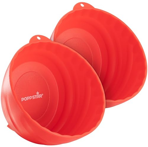 Poppstar 2 bols à outils magnétiques avec bord haut, rond Ø 14,5 cm), Matériau: plastique, rouge