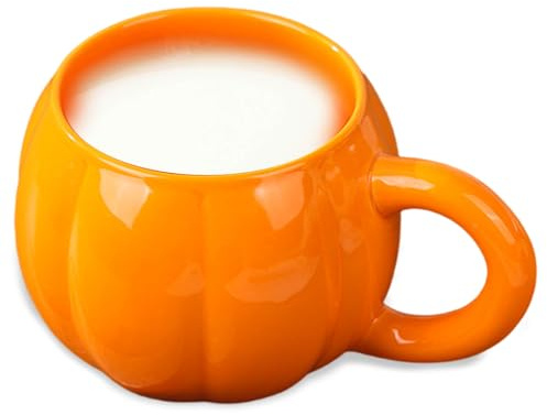 Joygoodta Tazza di zucca carina ceramica tazze di Halloween arancione Coppa di zucca per per autunno, Ringraziamento, Natale, tazza di Halloween