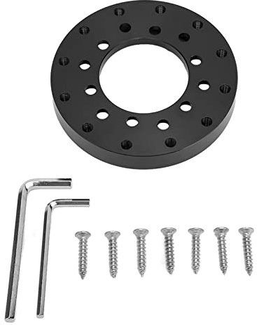 Schwarz 73 mm Lenkrad-Adapterplatte, Sockelring aus Aluminiumlegierung, kompatibel mit G25 G27 Racing Wheel für Sparco Aftermarket-Lenkräder