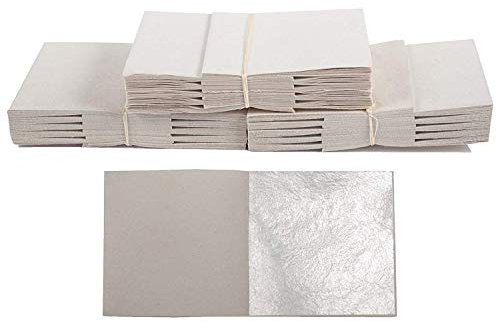 300 Blatt Echtes Blattsilber 5cm x 5cm Echt Silber 925 zum Versilbern & Basteln Silberblatt Silberfolie Kunst Handwerk Dekoration Restaurierung Möbel