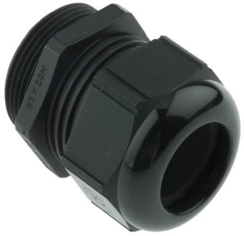 Standard Cable Gland M32 Black - Nylon with Rubber Seal 5pcs