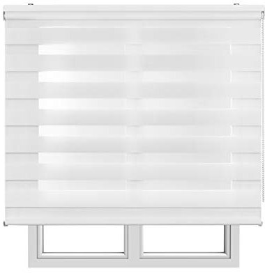STORESBASIC Estores Basic - Stores Nacht und Tag, Weiß, 150 x 160 cm, Faltrollo