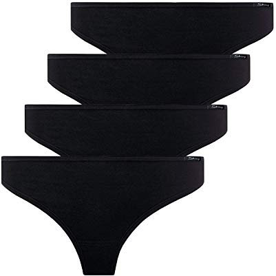 Skiny Damen Advantage Women String, 4er Pack (36, Schwarz)