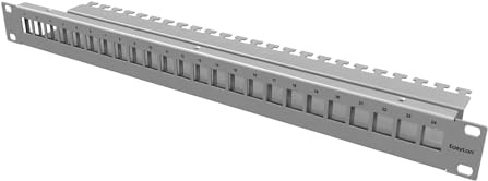 EasyLan preLink®/fixLink® Panel 19 1HE 24x Keystone, Grau RAL 7035