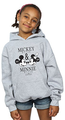 Disney Girls Mickey And Minnie Mouse Mousecrush Mondays Hoodie Sport Grey 7-8 Years