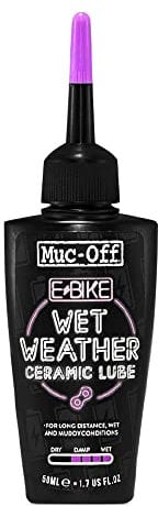 Muc-Off eBike Wet Chain Lube, 50ml - Bike Lube, Bike Chain Oil, Chain Wax for Dry Weather Conditions - Bike Lubricant for Electric Bikes, Black