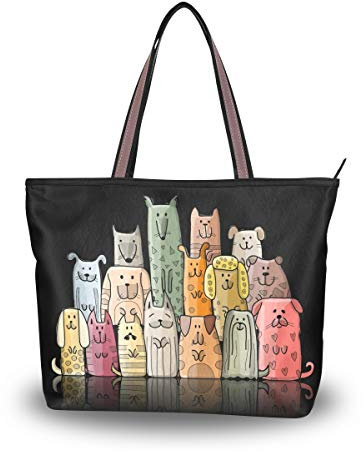 My Daily Damen-Handtasche mit lustigem Hundemotiv, Mehrere (multi), Large