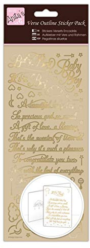 Anitas Outline Stickers, Verses, Baby Boy, Gold, For Scrapbooking, Card Making, Kids Play, Homework, Art, Craft, Embelish, Decorative, Paper, Card, Glass, Metal, Plastic, Foam