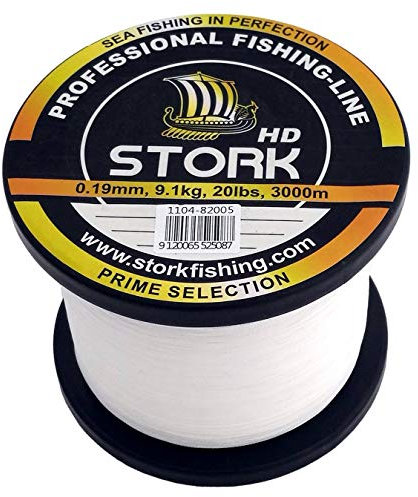Stork HD, 4-Fach geflochtene Angelschnur 3000m (Weiß, 8 lbs / 3,6 kg / 0,08 mm)