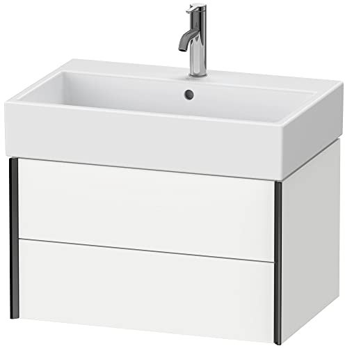 Duravit XViu 4335 Waschtischunterbau wandhängend, 2 Schubkästen, für Waschtisch Vero Air 235070, 684x454 mm, Farbe (Front/Korpus): schwarz matt/weiß matt - XV43350B218