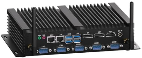 WEIDAIN Ordinateur Industriel PC Fanless i5 8250U, 8Go RAM 256Go SSD, Mini Ordinateur Win 11/Linux, PC sans Ventilateur 4K HD DP EDP, 2LAN, 8USB, 6X COM RS232/RS485, LPT, Auto Power on