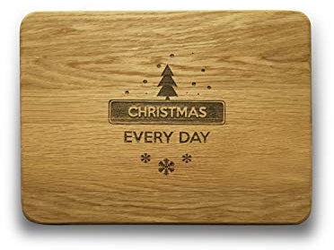 Engraved House Tagliere in Legno di Rovere Christmas
