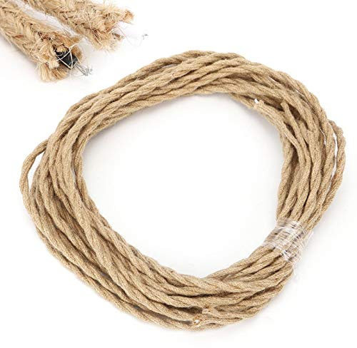 Cavo Elettrico, Filo Di Canapa Vintage Intrecciato Cavo Elettrico Cavo Cavo Accessori Fai Da Te Per Lampadario(5 Meters)