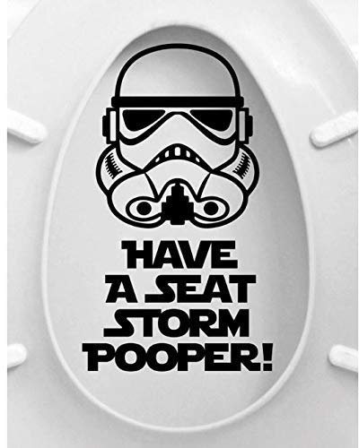Es Gibt Einen Sitz Sturm Star Wars Zitate Toilettensitz Aufkleber Vinyl Home Decoration Badezimmer Wc Aufkleber Wasserdicht Wandbild 17X29Cm