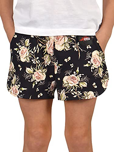 BEZLIT Kinder Mädchen Shorts Hot Pants Kurze Hose 30335 Schwarz-Blume 116/122