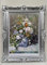 Quadro floreale con cornice in argento 90 x 70 cm fiori in vaso con cornice per soggiorni, quadri con fiori e rose anticate