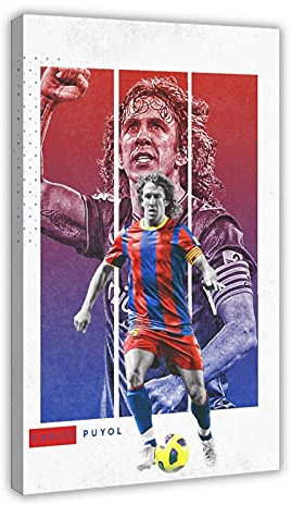 Carles Puyol Poster Fußball Kunst Leinwand Wand Schlafzimmer Dekor Bild Sport Landschaft Büro Zimmer Dekor Geschenk Rahmen: 50 × 75 cm