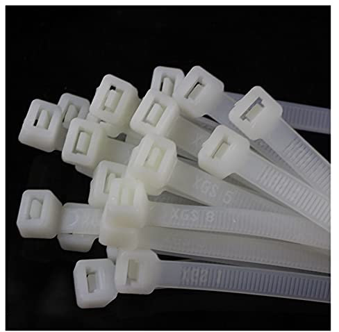 Collier De Serrage 100pcs / lot 8x700mm auto blocking Nylon Câbles Cadre à glissière en plastique Noir/Blanc Sangles de liaison de fil Serre Cable (Color : Black)