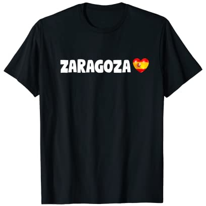 Camiseta de la ciudad de Zaragoza con la bandera de España Camiseta