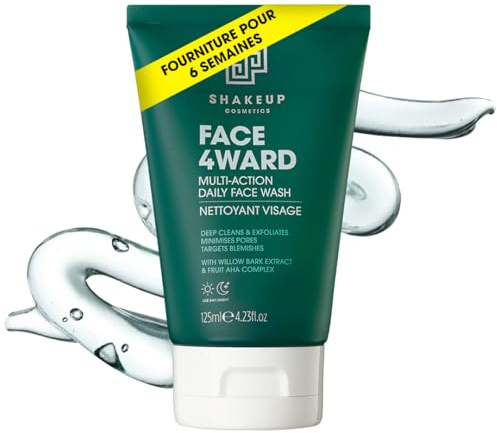 Shakeup Cosmetics - Multi-Action tägliches Gesichtswaschgel, Cleansing Gel für Männer, tiefenreinigend & exfolierend, mit Weidenrindenextrakt & Frucht-AHA-Komplex 125ml