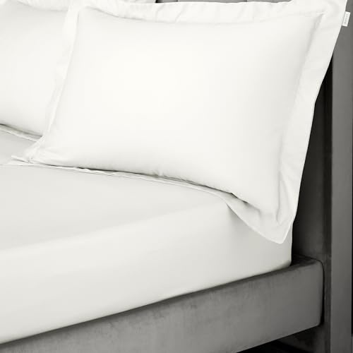 Bianca 400 Thread Count Cotton Sateen King Fitted Sheet Ivory