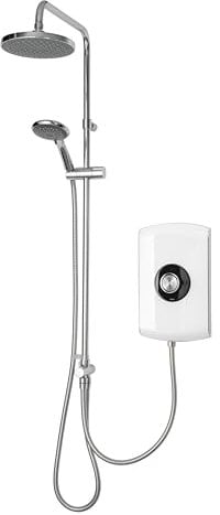 Triton Showers GEAMDU91 Amore DuElec | Shower Electric | 9.5KW | White Gloss I Electrical Showers | with Showerhead and Anti Twist Hose | Rainfall Shower Head | for Bathrooms