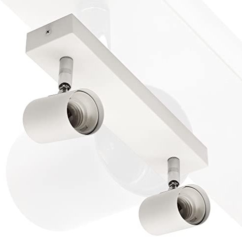 max K O M F O R T LED Deckenleuchte weiß | 2x E27 Fassung 2-flammig | schwenkbar Deckenlampe Deckestrahler Deckenspot Wandleuchte proShine-E272-BK