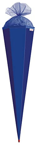 ROTH XXL-Bastelschultüte 100 cm ultramarinblau sechseckig - extra stabil durch Rot(h)-Spitze mit Tüll-Verschluss