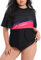 Halcurt Women's Plus Size Swimming Top UV Protection Shirt Water Short Sleeve, Abstract, XL Plus