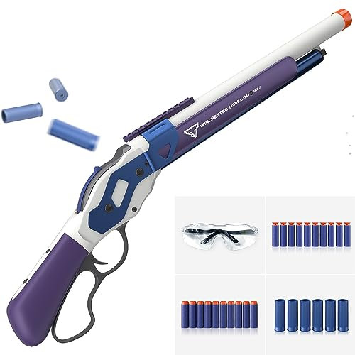 Commander RD-6 Blaster, Soft Foam Bullet Blaster Toy Gun 7-Dart Rotationstromme, Toy Gun (violett)