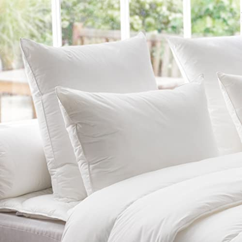 DODO - Oreiller Thermoduv 65x65 cm - Soutien Medium - 70% Duvet d'oie Neuf | Anti-acariens - Dormeurs sur le Dos - Enveloppe 100% Percale de Coton - Confort douillet - Lavable 40°C