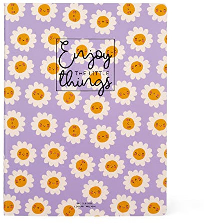 Legami - Notizbuch, groß, liniert, B5, 100 Seiten, aus FSC®-zertifiziertem Papier, Papier 100 g/m², 18,5 x 24,8 cm, Thema Daisy