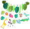 MERRYHAPY 4 Piece Felt Leaf Bunting and Paper Animal Flags Personalized Decorative Banner