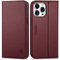 SHIELDON Hülle für iPhone 15 Pro Max, Handyhülle [Kartenfächer] [Echtes Rindsleder] [Standfunktion] RFID Blocker TPU Stoßfeste Klapphülle Tasche Kompatibel mit iPhone 15 Pro Max 6,7 - Weinrot