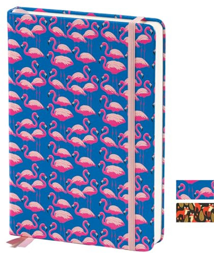 CHIC BEASTS A5 Notizbuch (300 Seiten) – Veganes Leder-Hardcover – Hochwertiges 100 g/m² Papier (Flamingo)