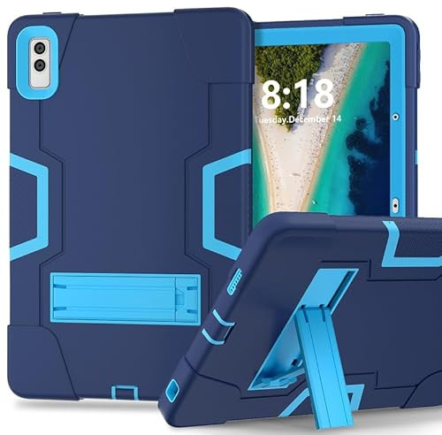 for Lenovo Tab M10 5G 10.6 Inch TB-360ZU (2023) Tablet Case, Built in Kickstand, Hard PC Soft Silicone Hybrid, Full Body Protect Shockproof Stand Case, Navy Blue
