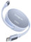 Fasgear 3.3ft Retractable USB C to C Cable - 5A Fast Charging, 4-Stretch Length, Purple, Compatible with iPhone 15 Pro, Samsung Tab S9 Ultra