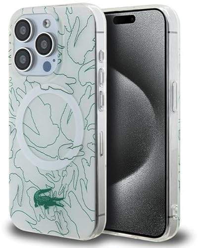 Lacoste LCHMP15XUREH Hülle für iPhone 15 Pro Max 6.7 Weiß hardcase Double Layer Repeat