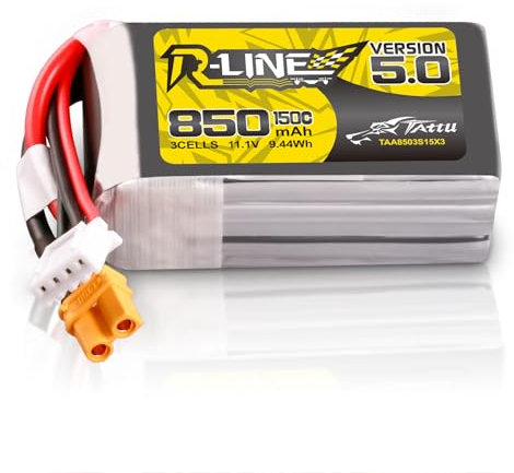 Tattu 3S Lipo Akku 850mAh 11.1V 150C 3S1P Akku mit XT30 Stecker für 3 bis 5 Zoll große FPV Drohnen