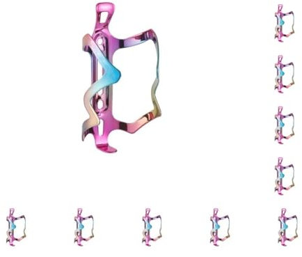 Mealoodiousmusea Lot de 10 porte-bidons en alliage d'aluminium pour vélo de VTT - Support de fixation décoratif - Rose et bleu