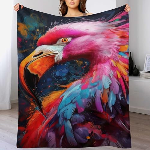 Kuscheldecke Mit Flamingo Muster Warme Fleecedecke/Wohndecke/Sofadecke - Superweiche, Kuschelige & Angenehme Flannel Flanell-Decke, Für Jede Jahreszeit Geeignet(130×180cm)