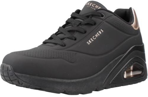 Skechers Damen UNO Wedge-Hi Steps Sneakers, Schwarz, 38 EU