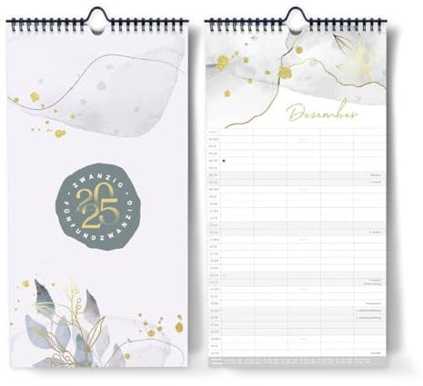 Familienkalender 2025 mit 5 Spalten I Großer Familienplaner [Petrol, Gold] I Kalender Familie I Monatskalender Okt 2024 - Dez 2025, mit Ferien- und Feiertagen, Stundenplänen uvm...