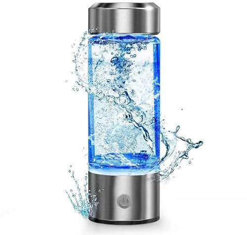 420ml Hydrogen Rich Cup Water Generator Alkaline Maker Rechargeable Water Ionizer Bottle Super Antioxidant Water Cup Purifier (Silvery)