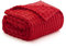 MIULEE Kuscheldecke Flauschig Fleecedecke Decke Tagesdecke Sofadecke Flanell Einfarbig Wohndecken Warm Weich Überwurf Mikrofaser Blanket Für Bett Sofa Schlafzimmer 50x60 Inch 125x150 cm Rot